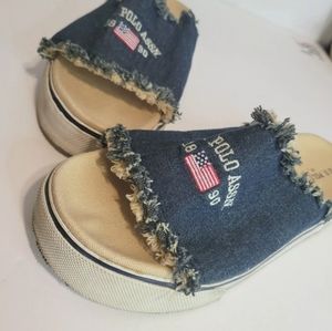 U.S. Polo Assn. 1890 "Flair" Blue Canvas Sandals